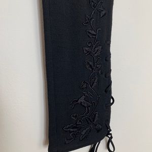 RalphLauren leggings w embroidery & lace-up detail